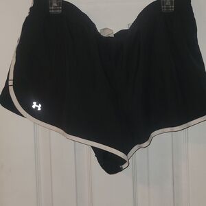 Under Armour Women's Black Athletic Shorts with White Trim